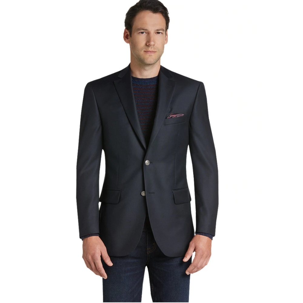Jos. A. Bank 44 2 Button Blazer Travel Black NEW